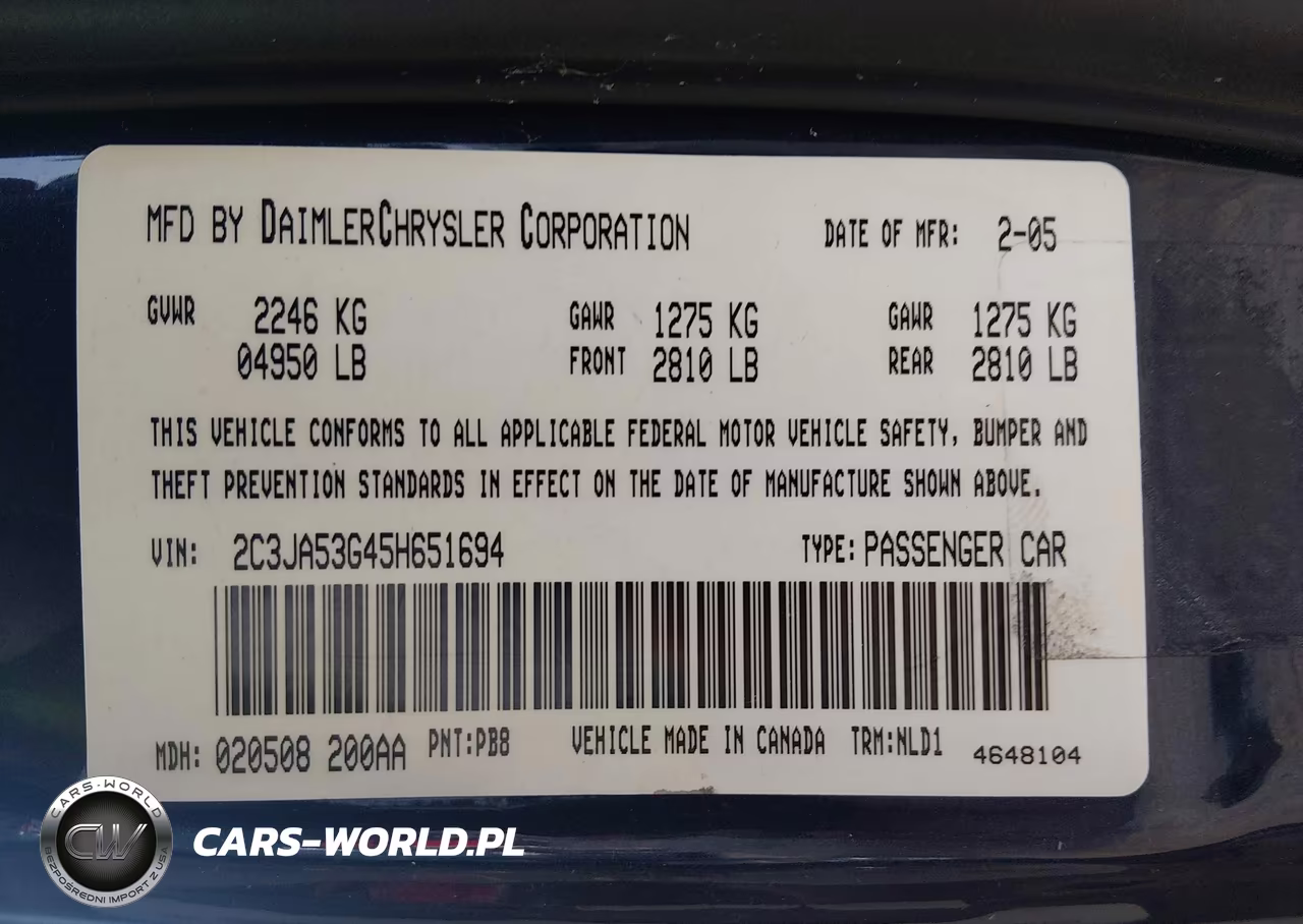 2005 Chrysler 300 Touring VIN:2C3JA53G45H651694 - 9