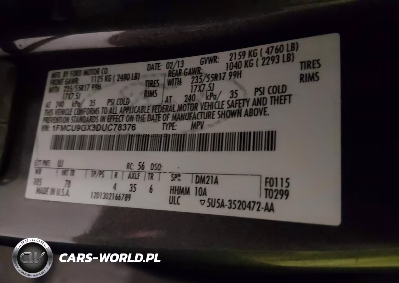 2013 Ford Escape Se VIN:1FMCU9GX3DUC78376 - 9