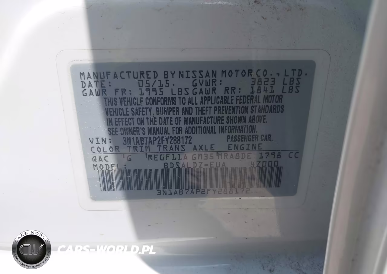 2015 Nissan Sentra Sv VIN:3N1AB7AP2FY288172 - 9