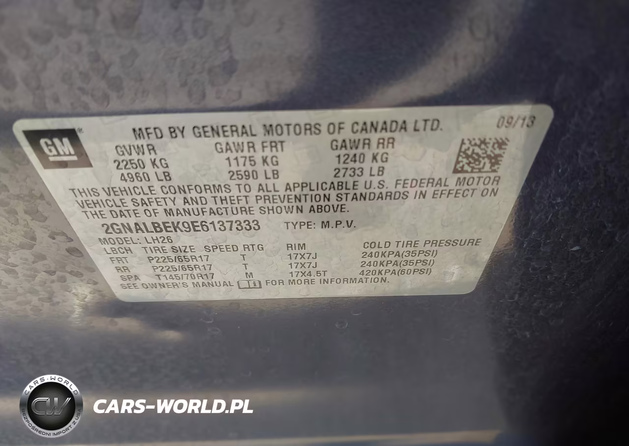 2014 Chevrolet Equinox Lt VIN:2GNALBEK9E6137333 - 9