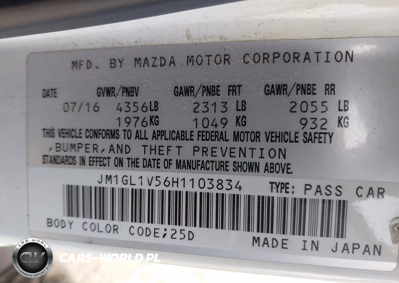 2017 Mazda Mazda6 Touring VIN:JM1GL1V56H1103834 - 9