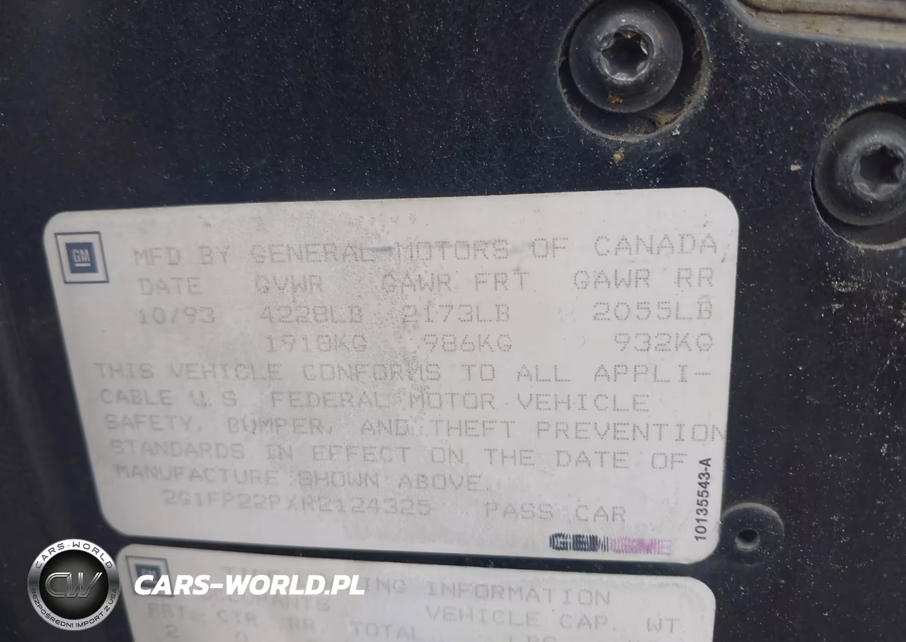 1994 Chevrolet Camaro Z28 VIN:2G1FP22PXR2124325 - 9