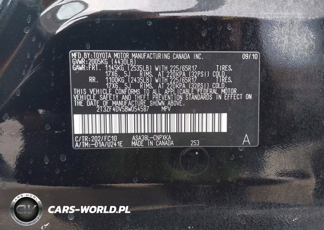2011 Toyota Rav4 VIN:2T3ZF4DV5BW054587 - 9