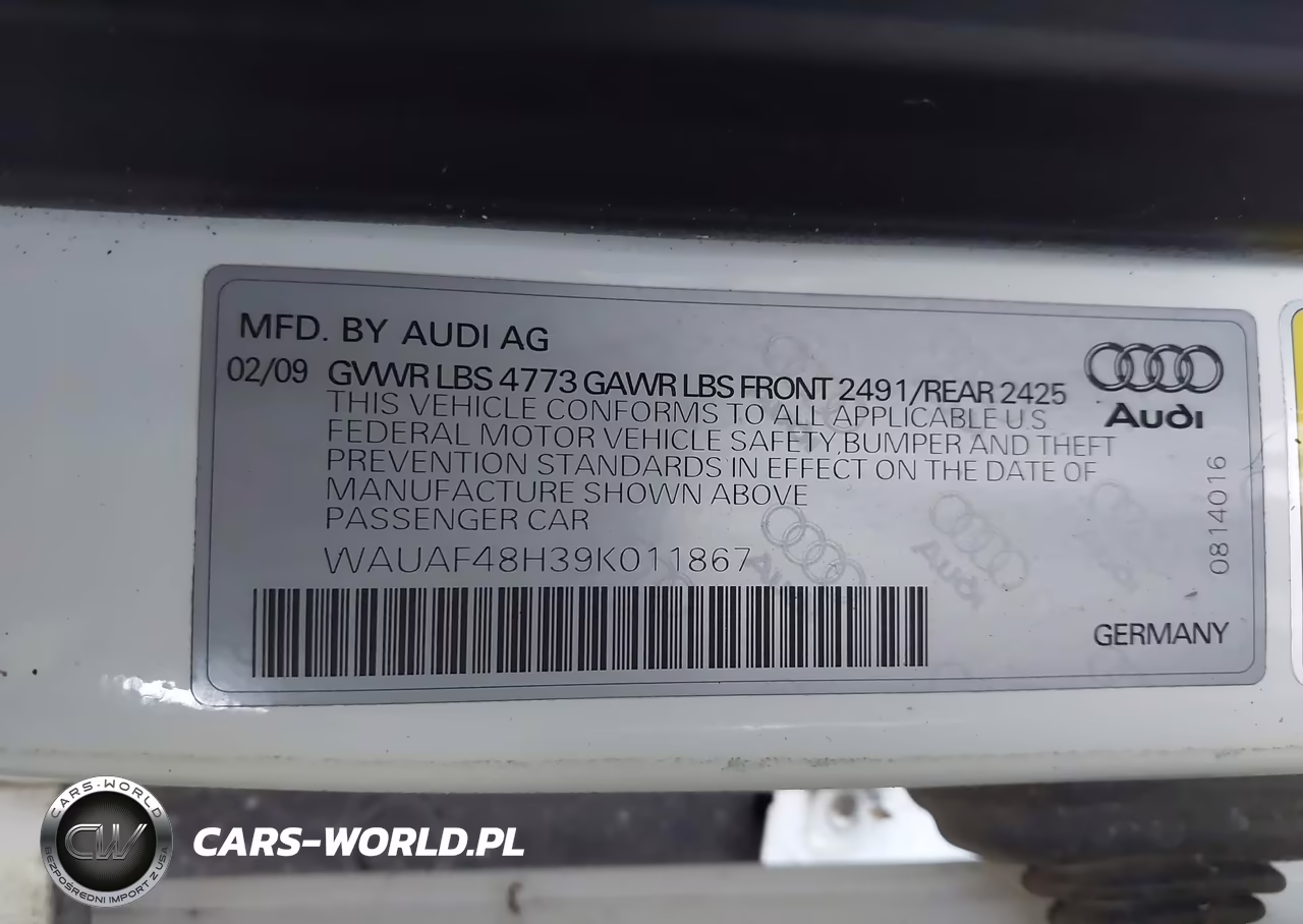 2009 Audi A4 2.0T Special Edition VIN:WAUAF48H39K011867 - 9