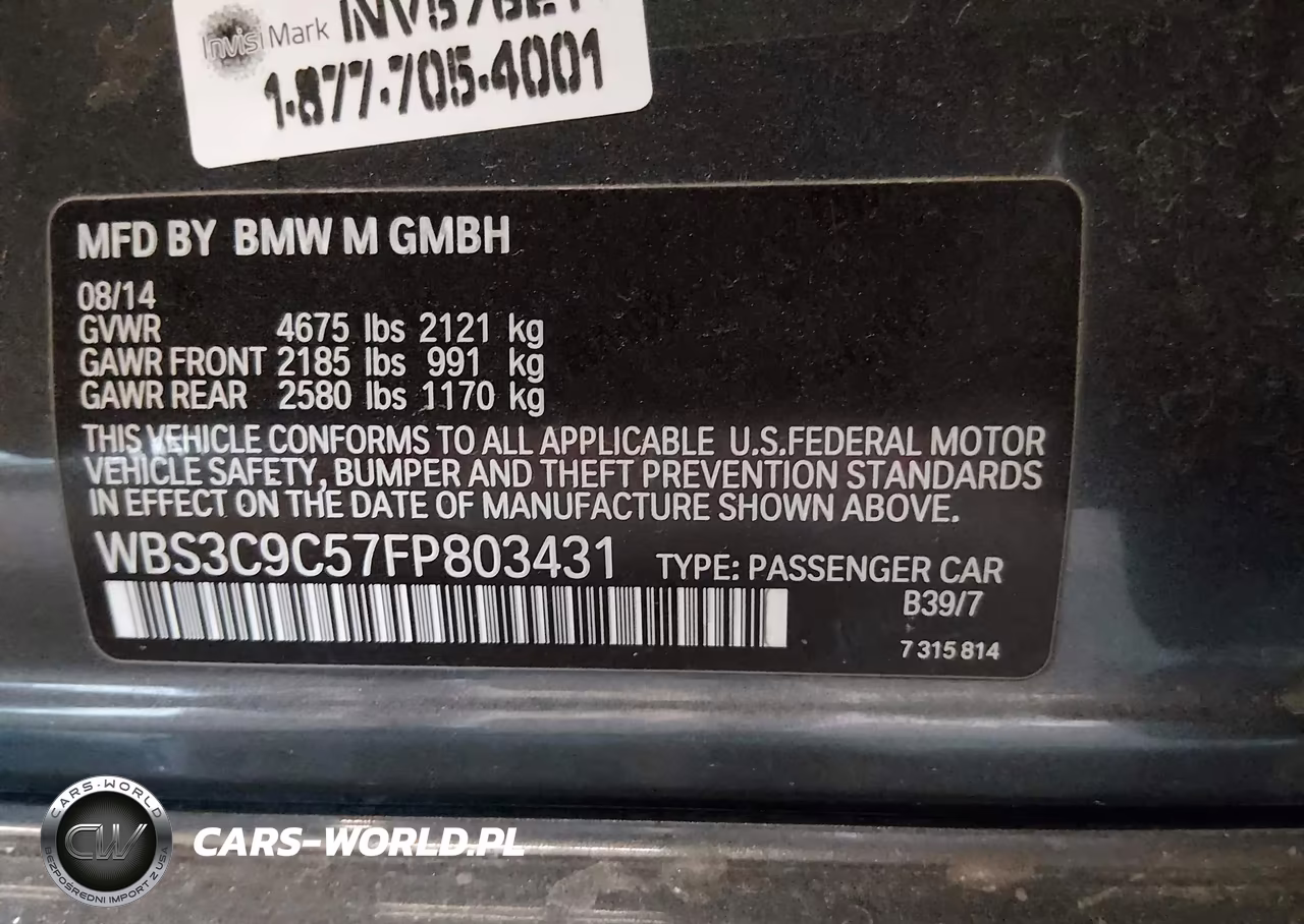 2015 BMW M3 VIN:WBS3C9C57FP803431 - 9
