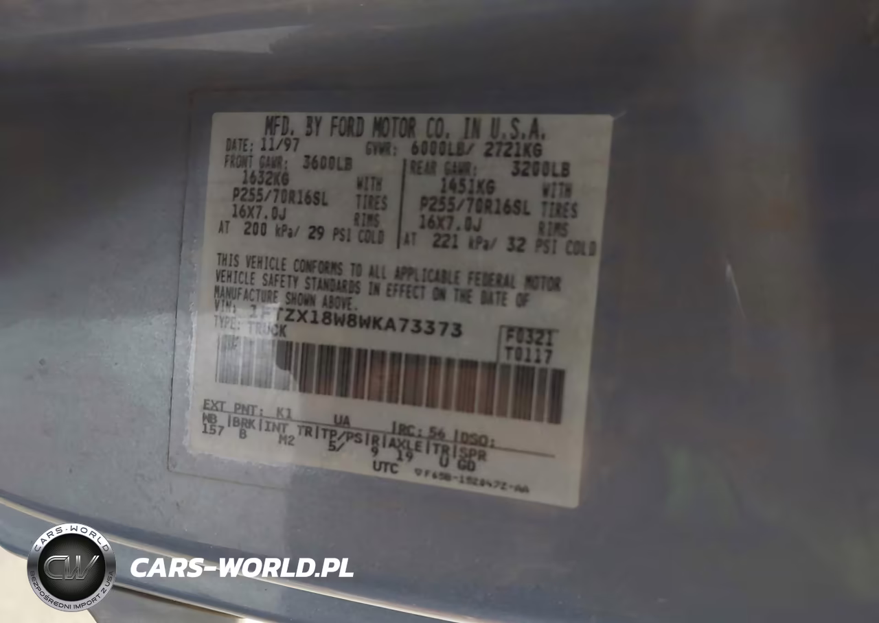 1998 Ford F-150 Lariat-Standard-Xl-Xlt VIN:1FTZX18W8WKA73373 - 9
