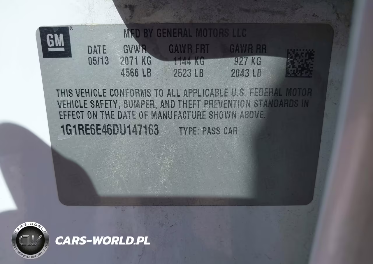 2013 Chevrolet Volt VIN:1G1RE6E46DU147163 - 9