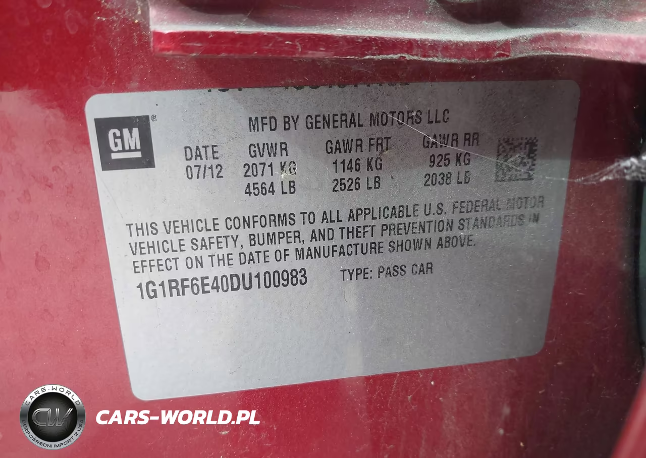 2013 Chevrolet Volt VIN:1G1RF6E40DU100983 - 9