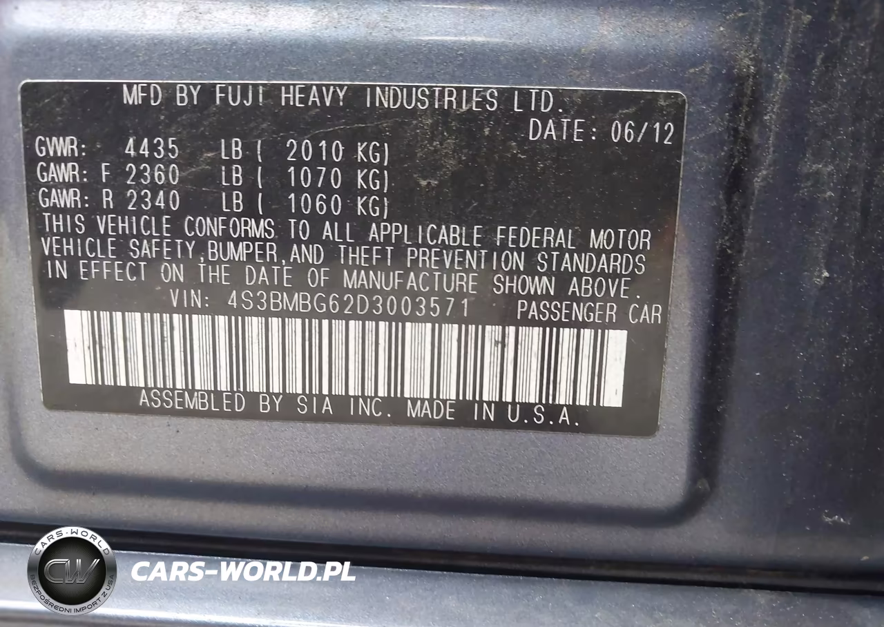 2013 Subaru Legacy 2.5I Premium VIN:4S3BMBG62D3003571 - 9