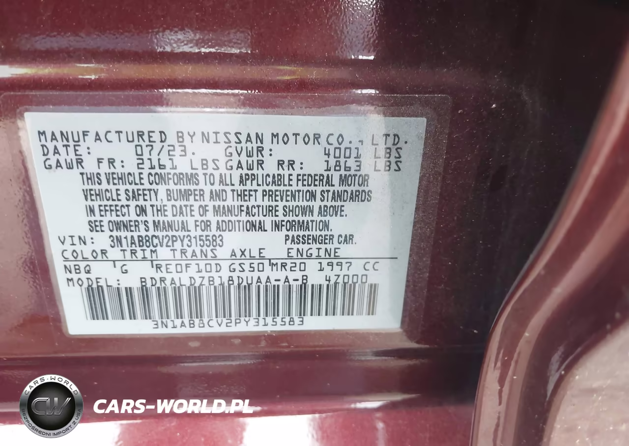 2023 Nissan Sentra Sv Xtronic Cvt VIN:3N1AB8CV2PY315583 - 9