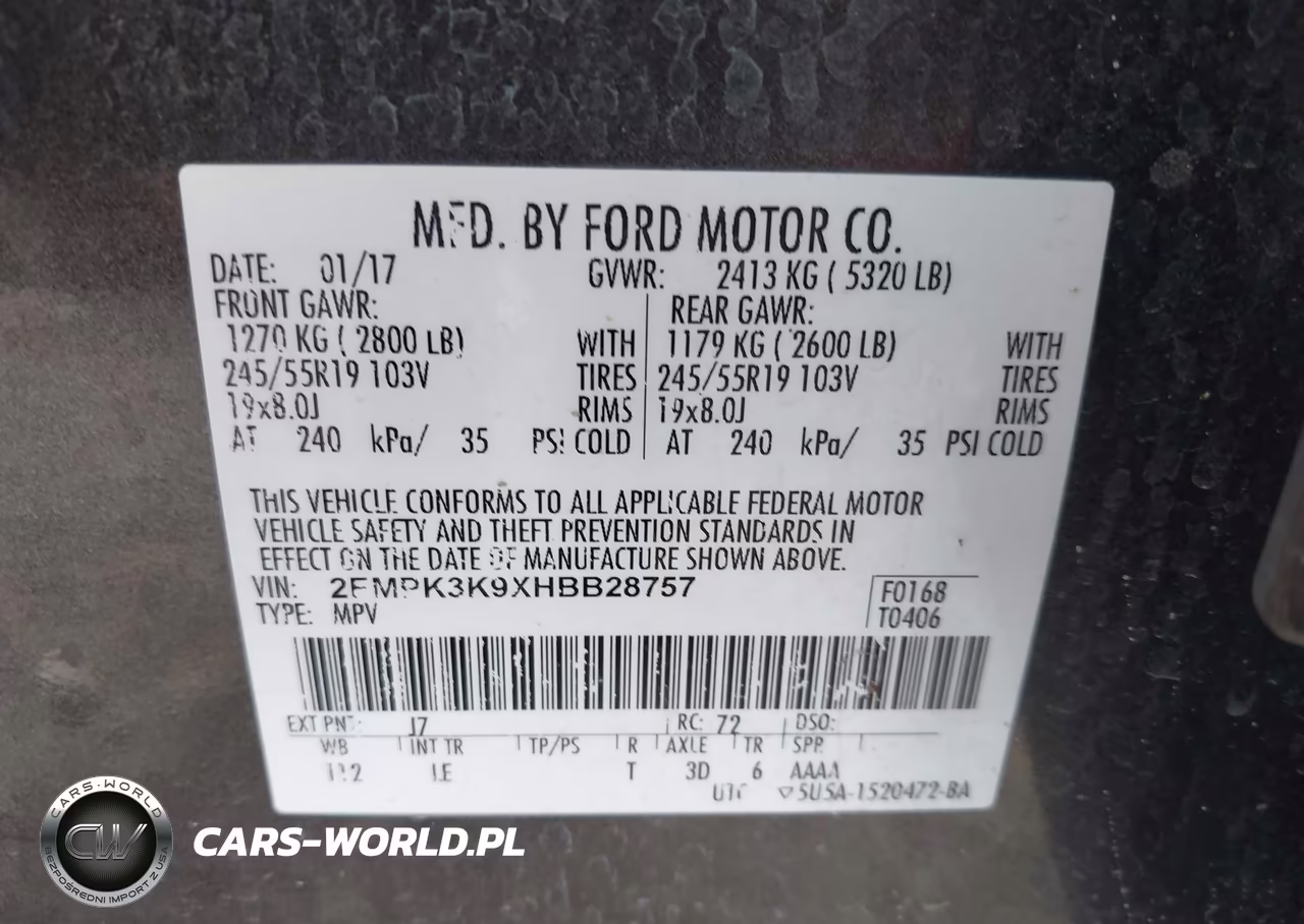 2017 Ford Edge Titanium VIN:2FMPK3K9XHBB28757 - 8