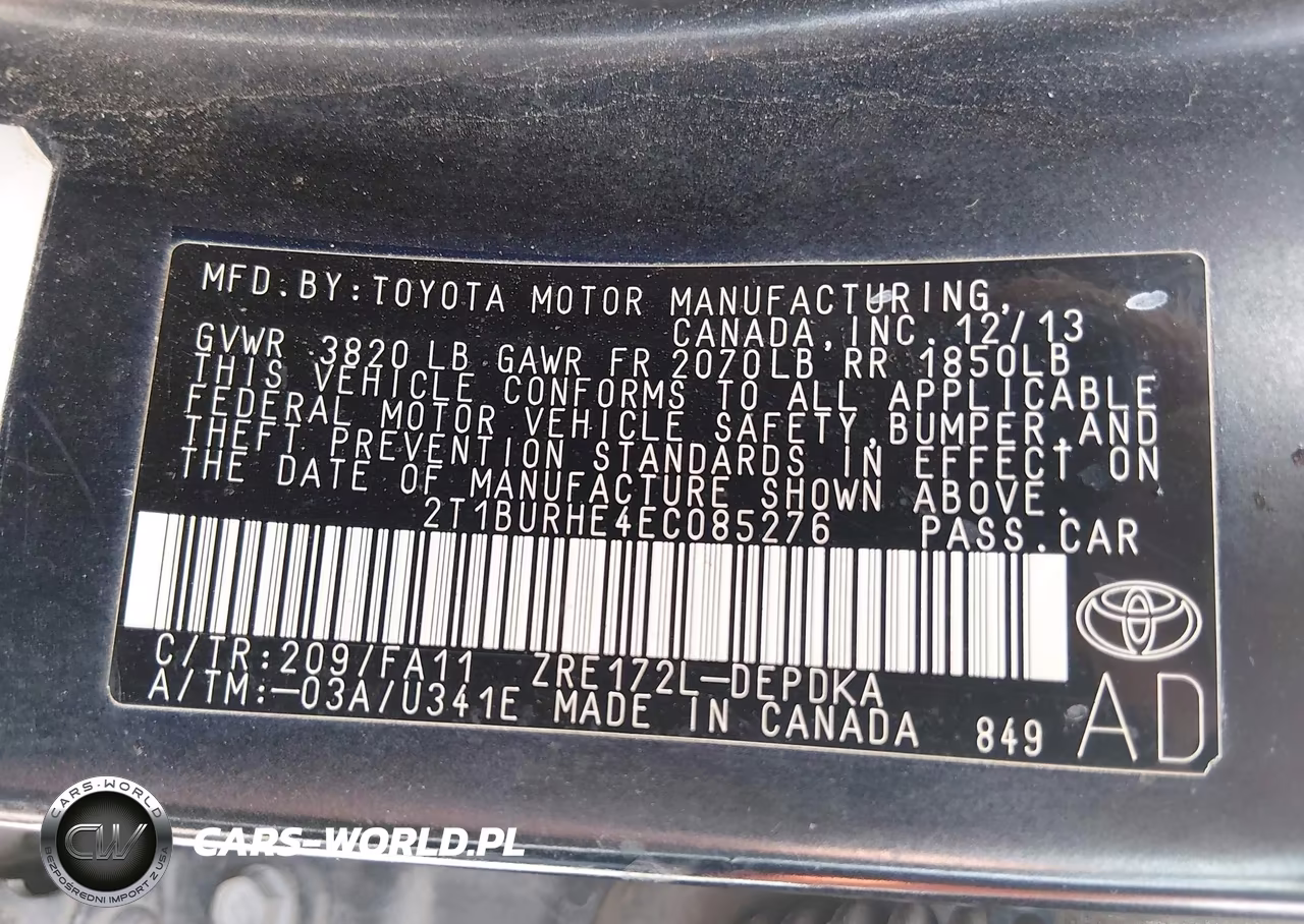 2014 Toyota Corolla L VIN:2T1BURHE4EC085276 - 9