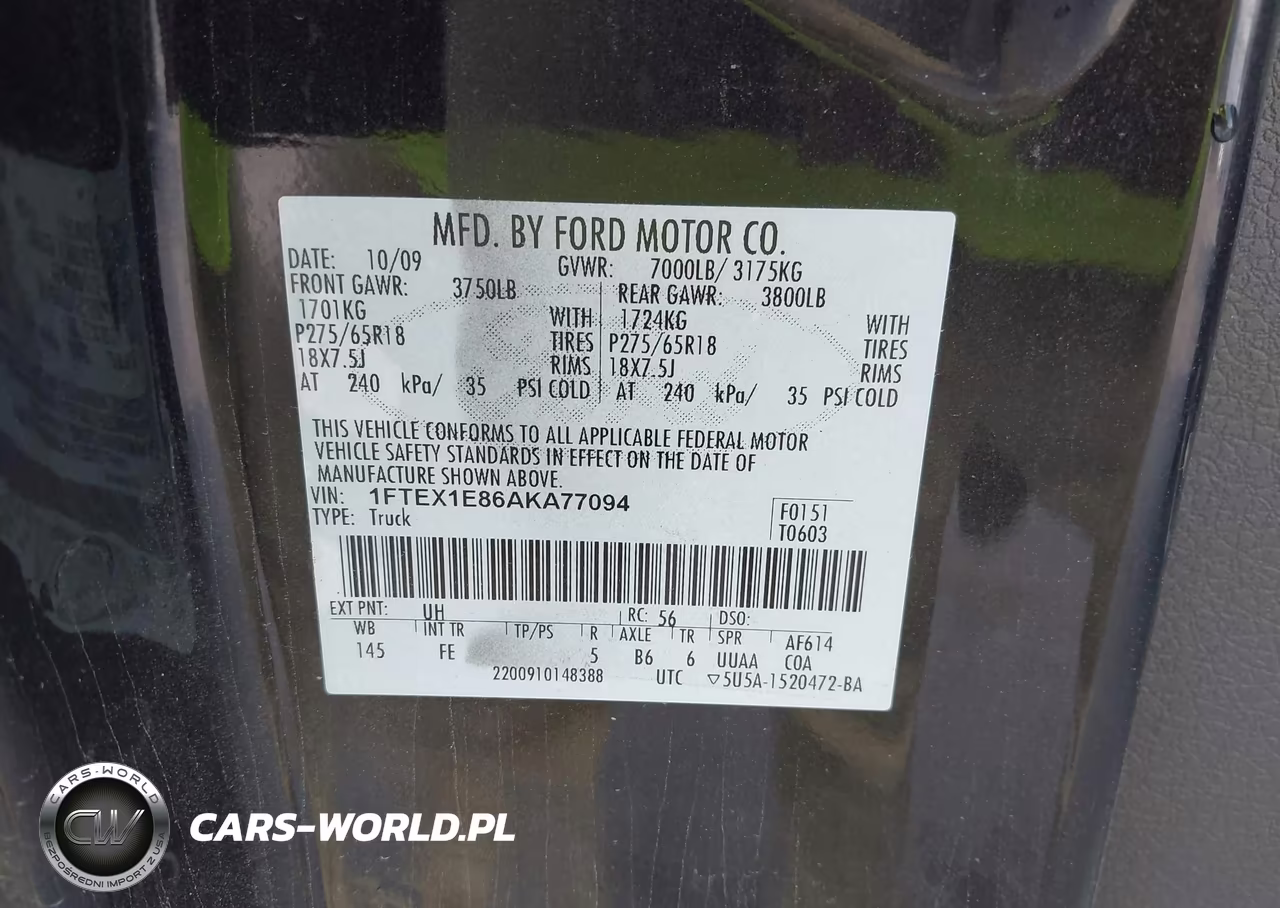 2010 Ford F-150 Stx-Xl-Xlt VIN:1FTEX1E86AKA77094 - 9