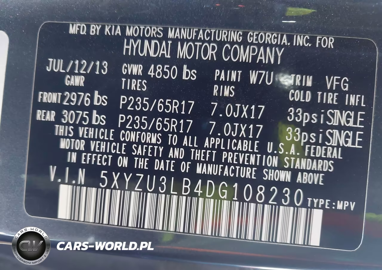 2013 Hyundai Santa Fe Sport VIN:5XYZU3LB4DG108230 - 9