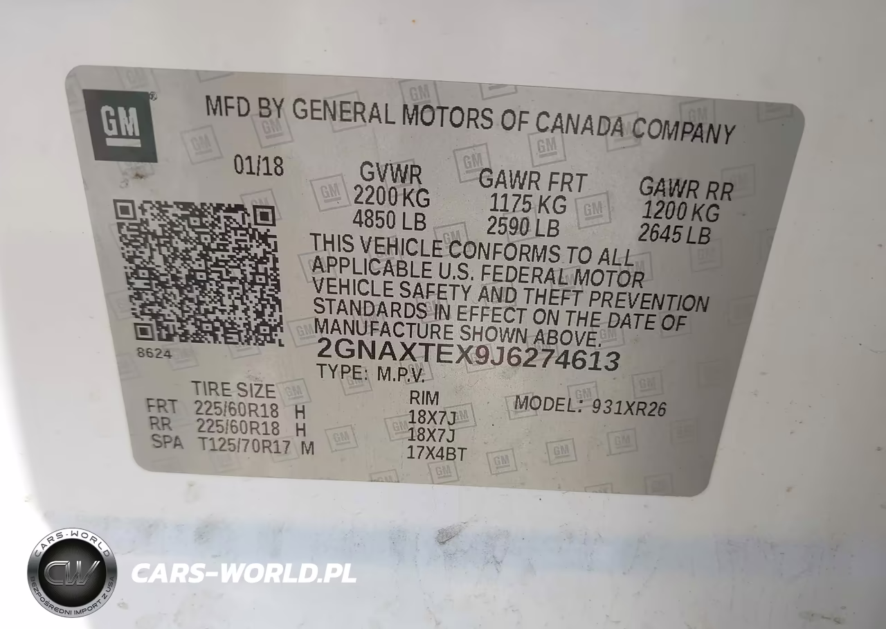 2018 Chevrolet Equinox Lt VIN:2GNAXTEX9J6274613 - 9