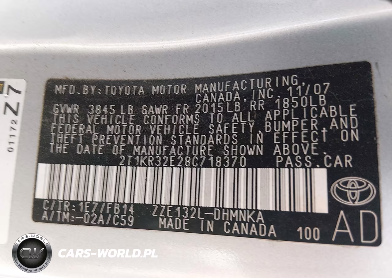 2008 Toyota Matrix Xr VIN:2T1KR32E28C718370 - 9