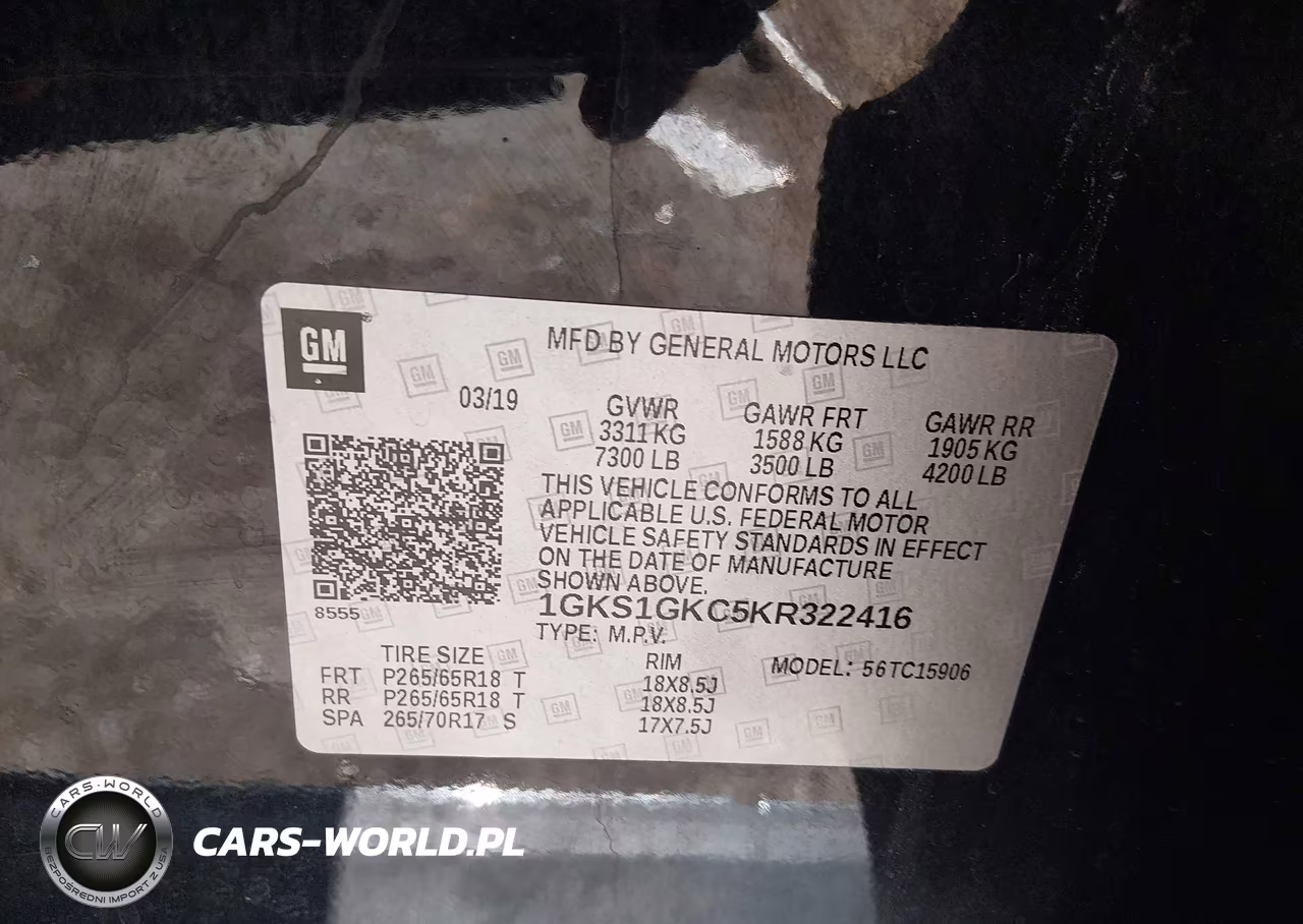 2019 GMC Yukon Xl Slt VIN:1GKS1GKC5KR322416 - 9