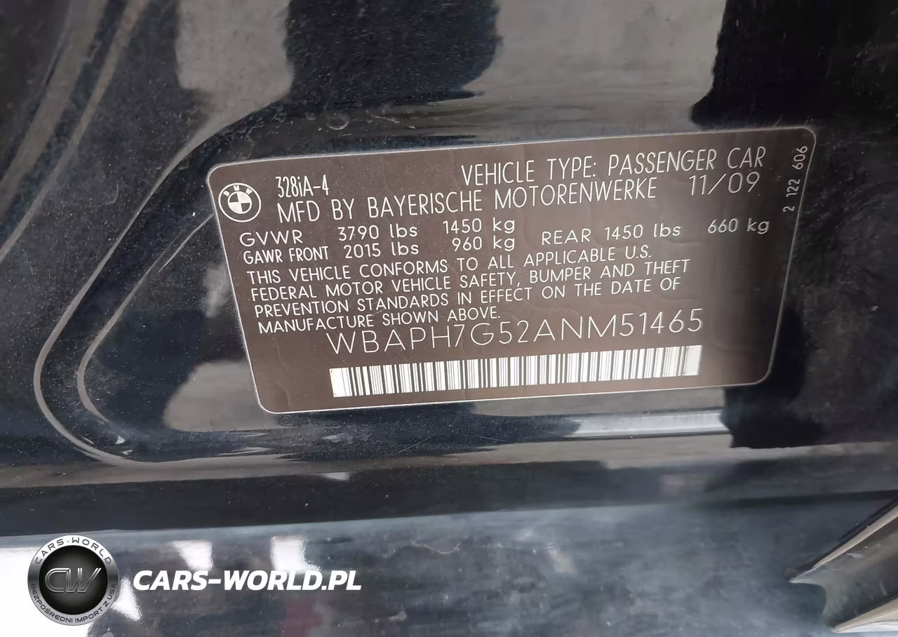 2010 BMW 328I VIN:WBAPH7G52ANM51465 - 9
