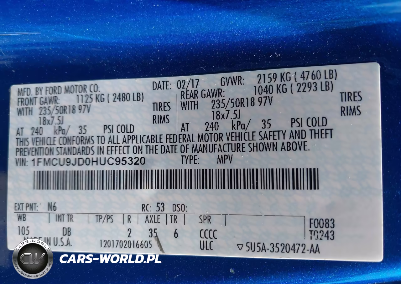 2017 Ford Escape Titanium VIN:1FMCU9JD0HUC95320 - 9