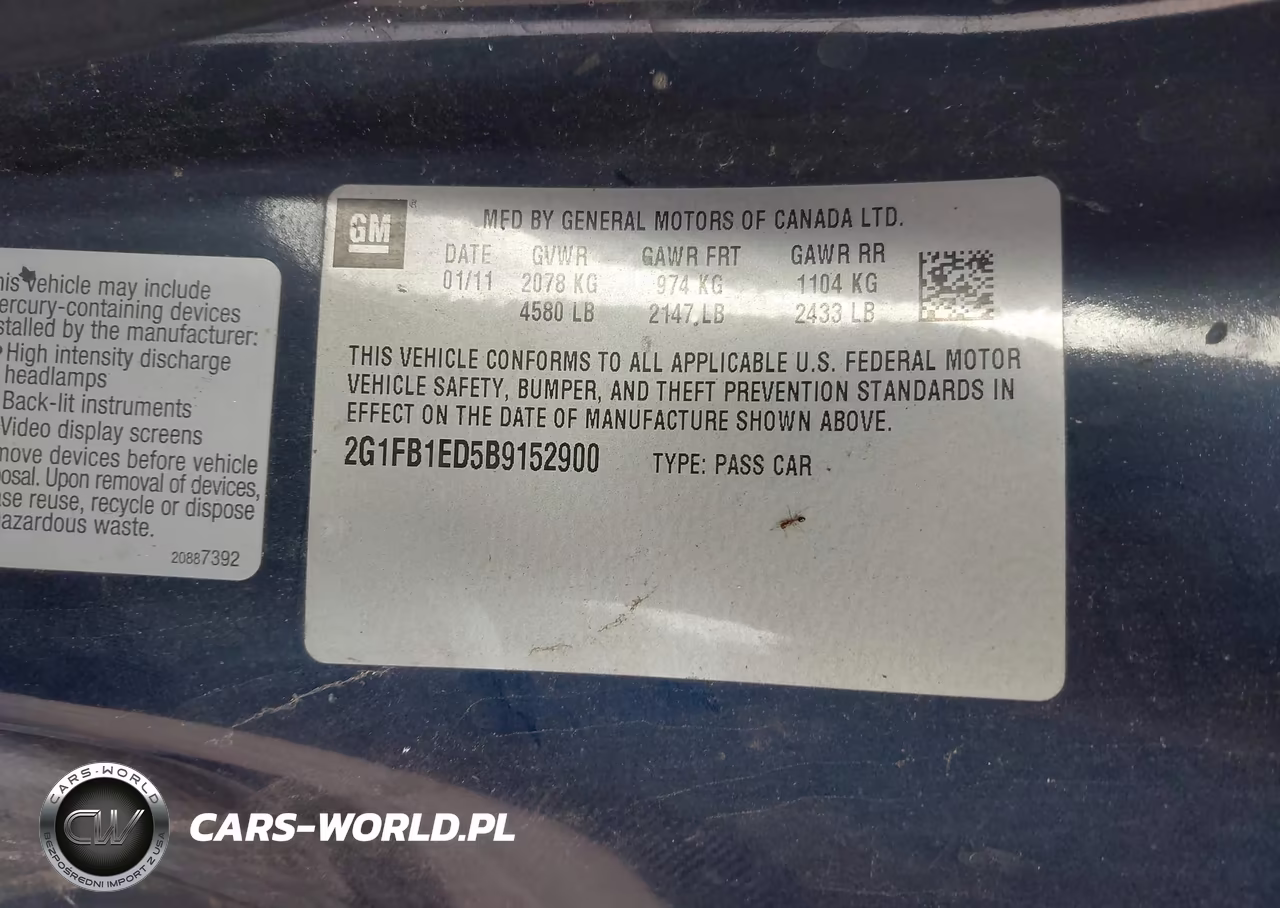 2011 Chevrolet Camaro 1Lt VIN:2G1FB1ED5B9152900 - 9