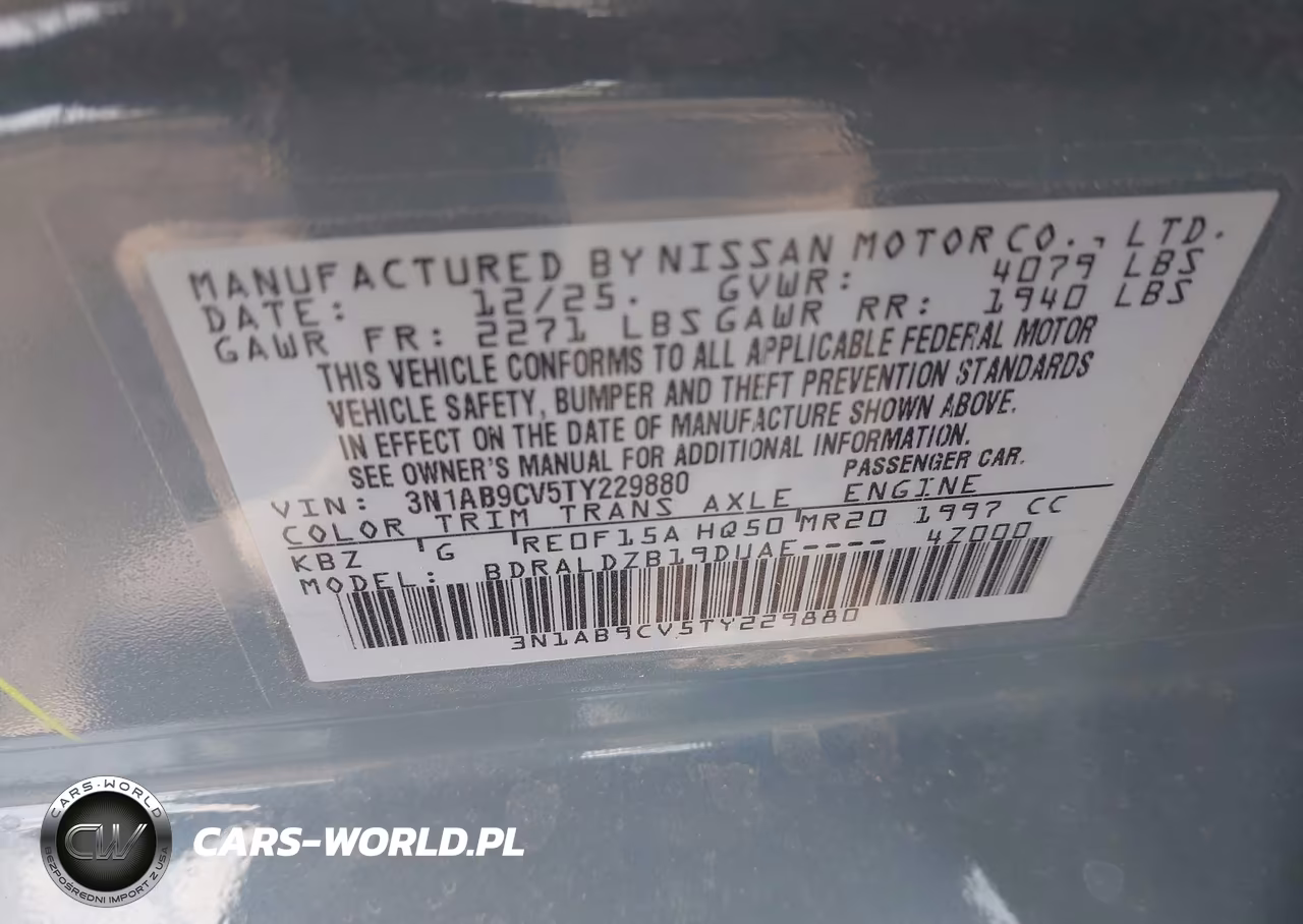 2026 Nissan Sentra Sv VIN:3N1AB9CV5TY229880 - 9