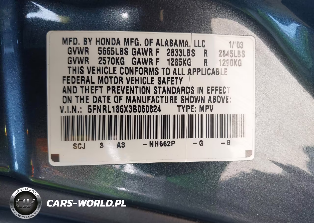 2003 Honda Odyssey Ex VIN:5FNRL186X3B060824 - 9