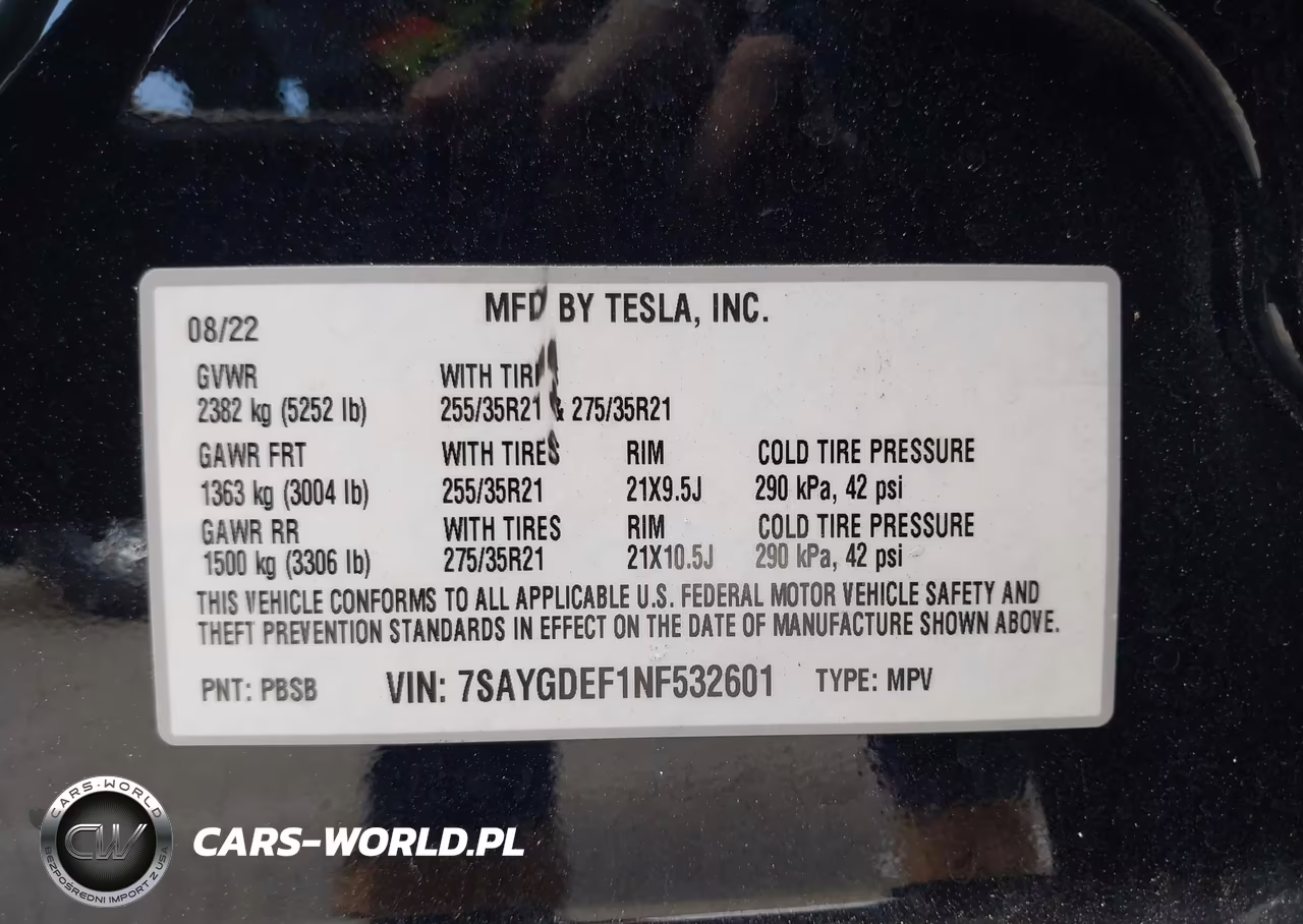 2022 Tesla Model Y Performance Dual Motor All-Wheel Drive VIN:7SAYGDEF1NF532601 - 9