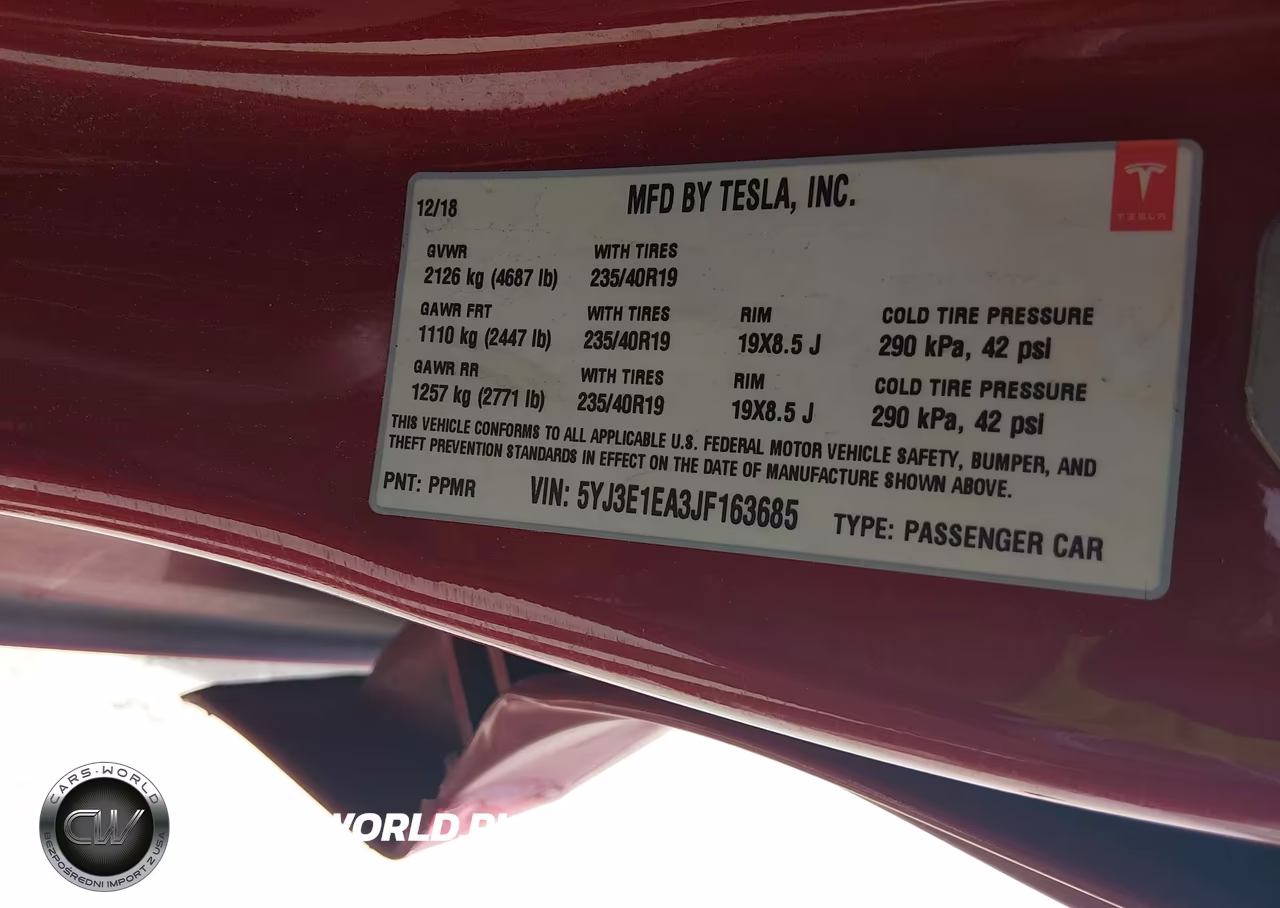 2018 Tesla Model 3 Long Range-Mid Range VIN:5YJ3E1EA3JF163685 - 9
