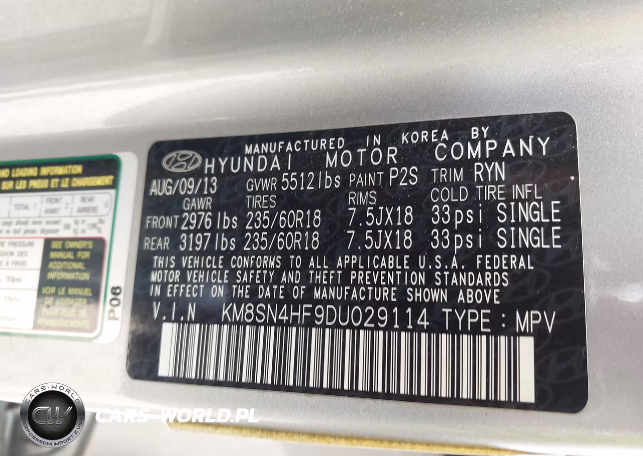 2013 Hyundai Santa Fe Gls VIN:KM8SN4HF9DU029114 - 9