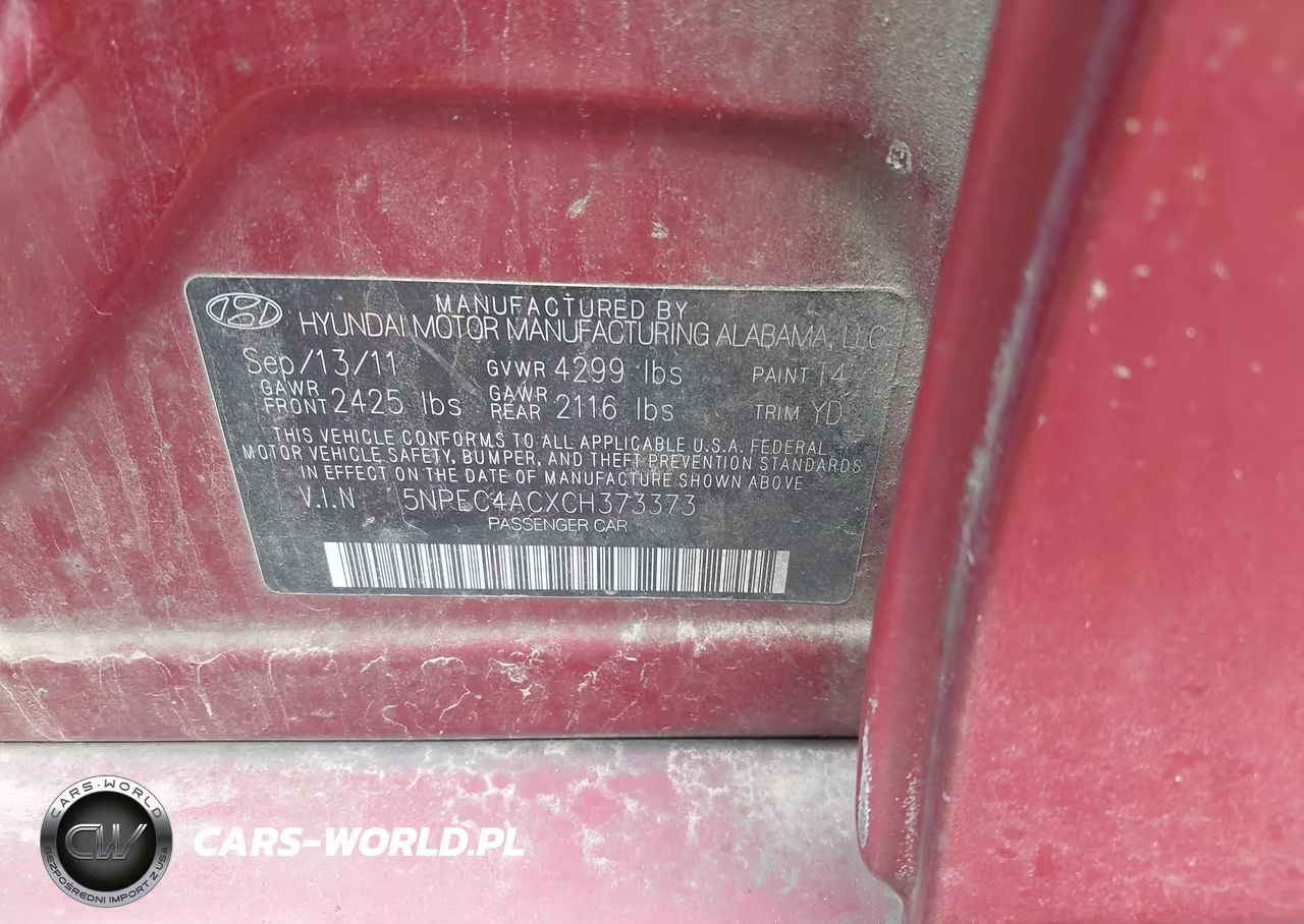 2012 Hyundai Sonata Limited VIN:5NPEC4ACXCH373373 - 9