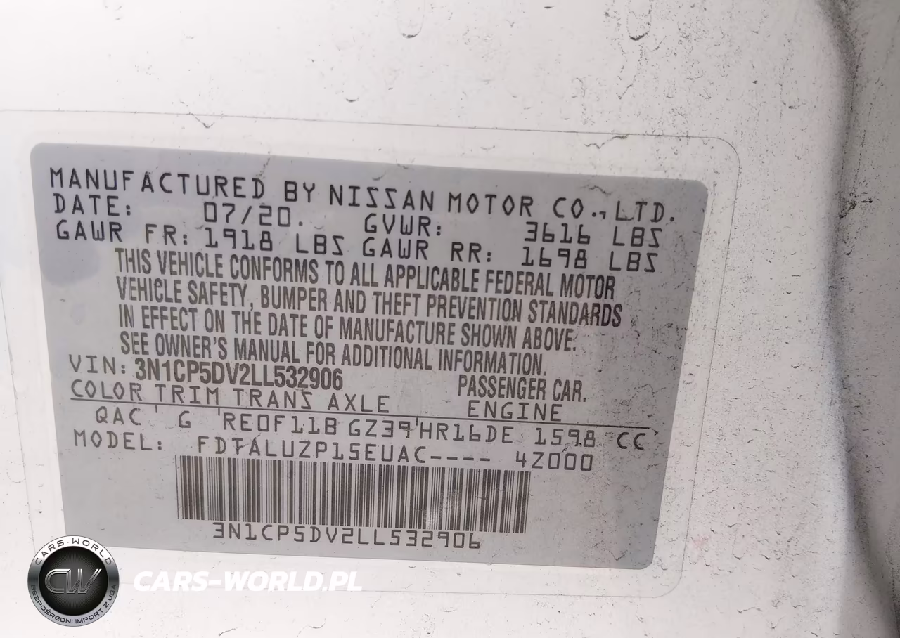 2020 Nissan Kicks Sr Xtronic Cvt VIN:3N1CP5DV2LL532906 - 9