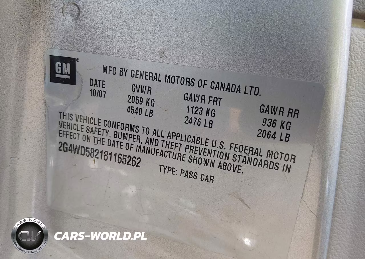 2008 Buick Lacrosse Cxl VIN:2G4WD582181165262 - 9