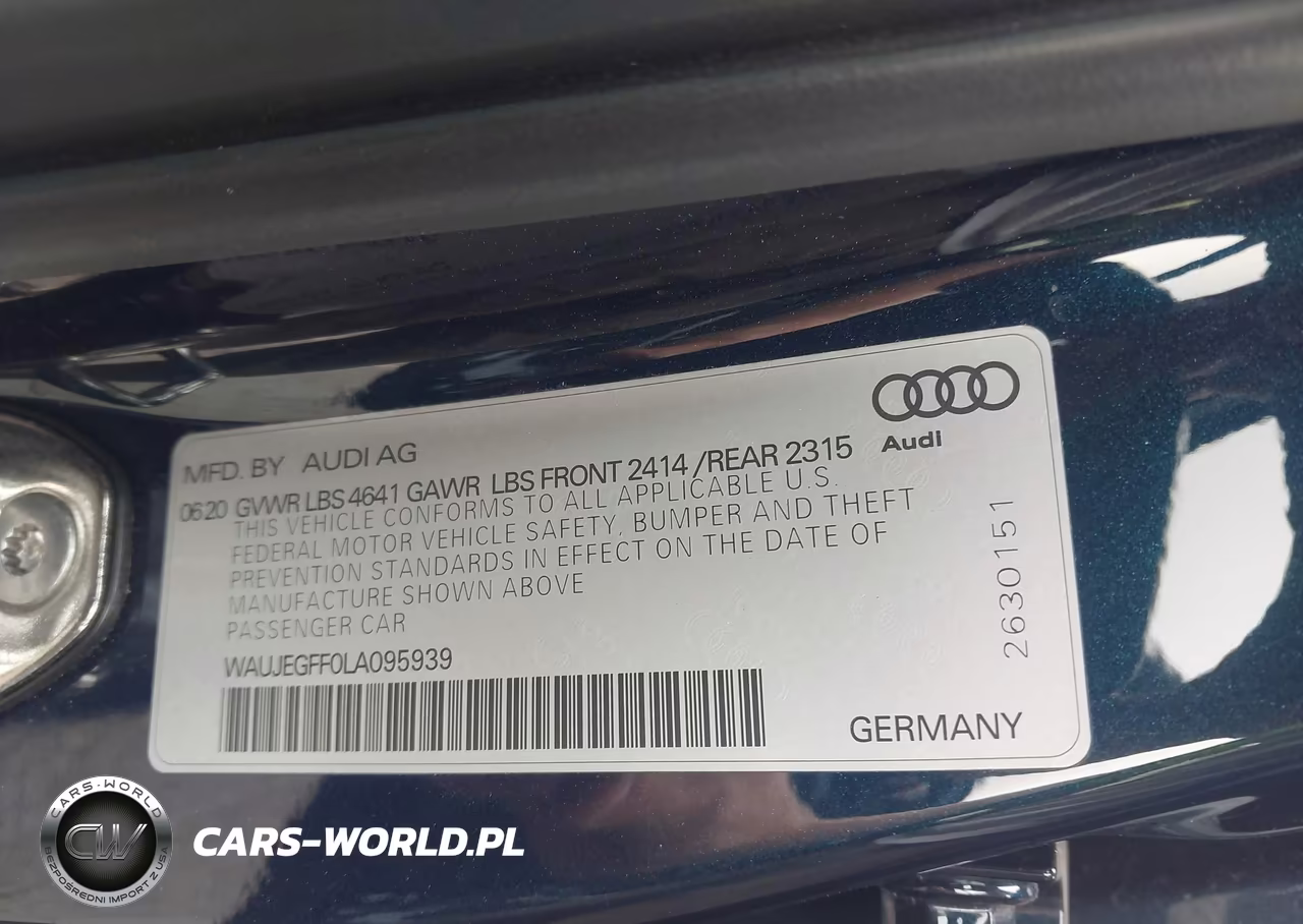 2020 Audi A3 Premium Plus 45 Tfsi S Line Quattro S Tronic VIN:WAUJEGFF0LA095939 - 9