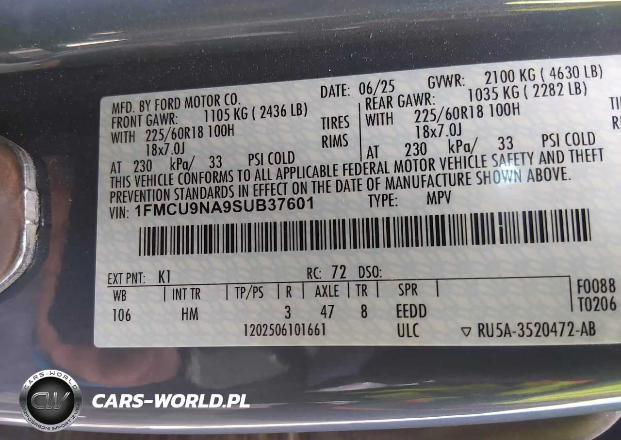 2025 Ford Escape St-Line Select VIN:1FMCU9NA9SUB37601 - 9