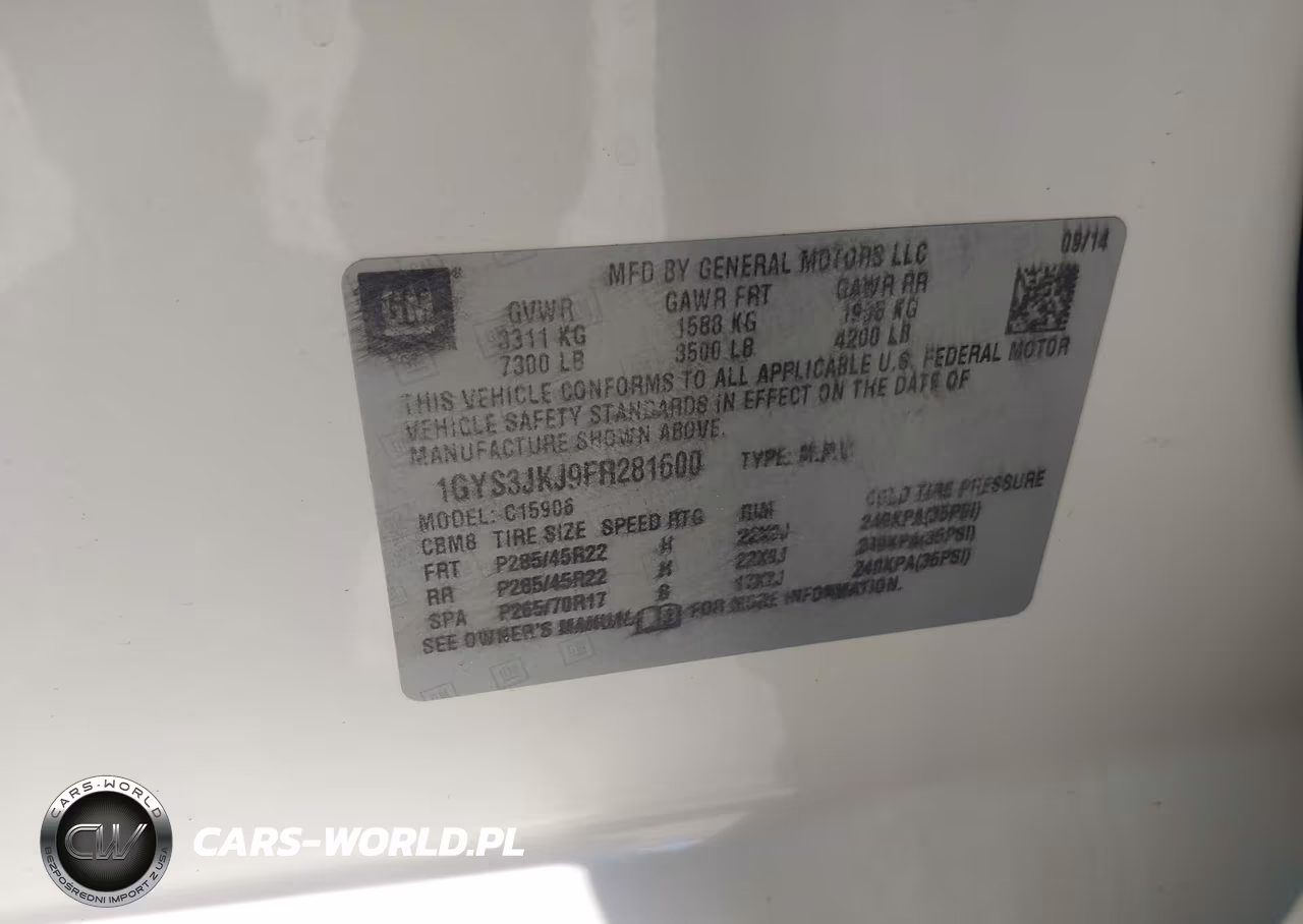 2015 Cadillac Escalade Esv Premium VIN:1GYS3JKJ9FR281600 - 9
