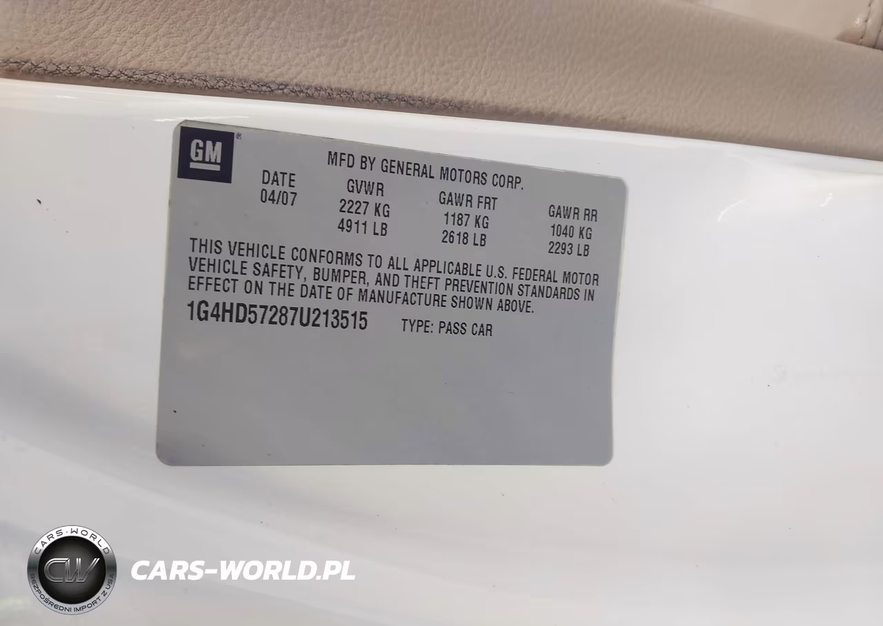 2007 Buick Lucerne Cxl VIN:1G4HD57287U213515 - 9