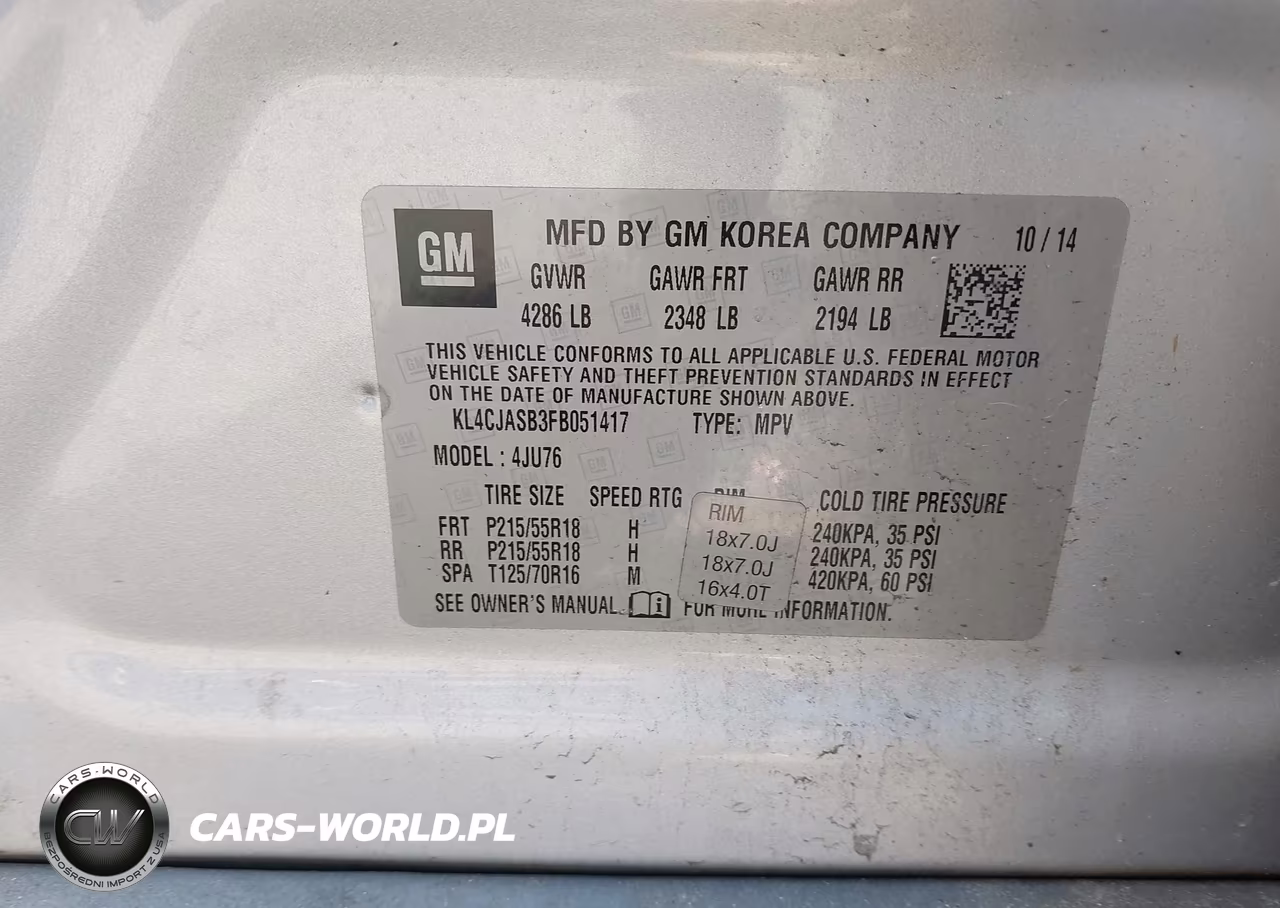 2015 Buick Encore VIN:KL4CJASB3FB051417 - 9