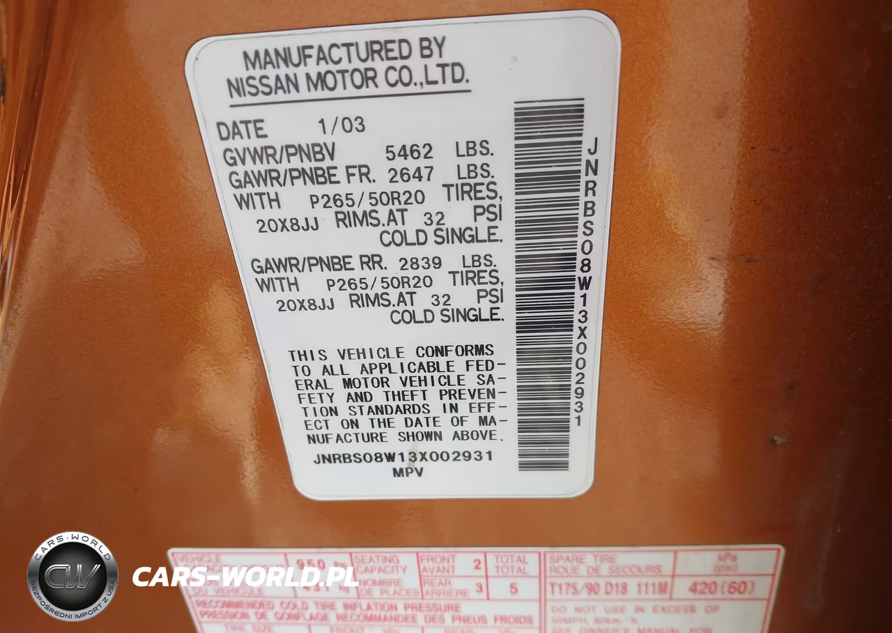 2003 Infiniti Fx45 VIN:JNRBS08W13X002931 - 9