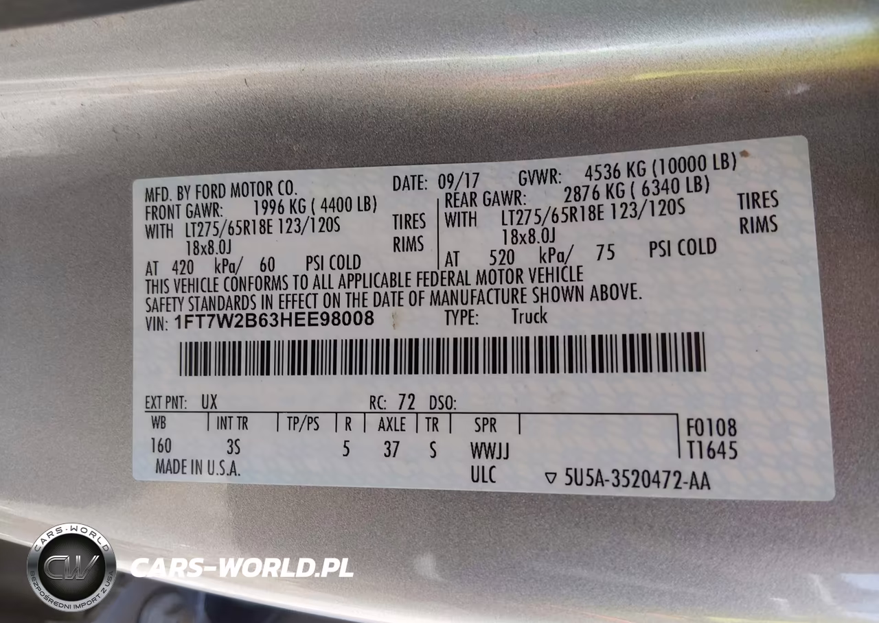 2017 Ford F-250 Xlt VIN:1FT7W2B63HEE98008 - 9