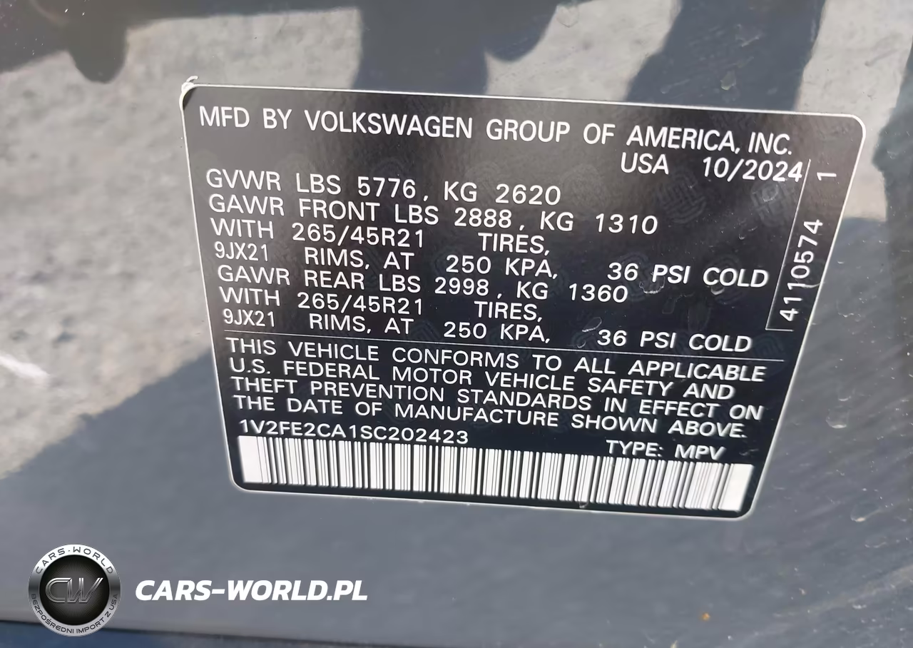 2025 Volkswagen Atlas Cross Sport 2.0T Sel Premium R-Line VIN:1V2FE2CA1SC202423 - 9