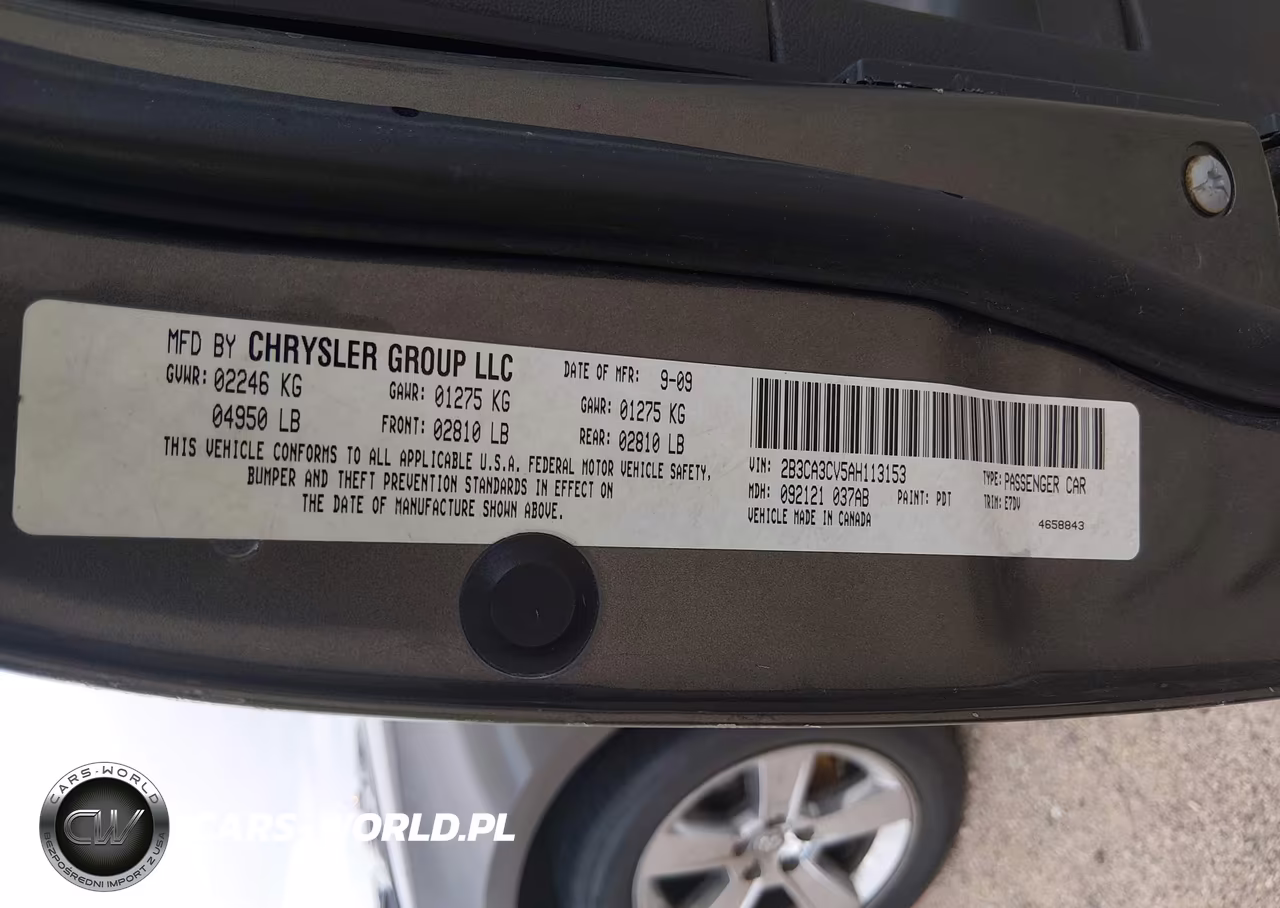 2010 Dodge Charger Sxt VIN:2B3CA3CV5AH113153 - 9