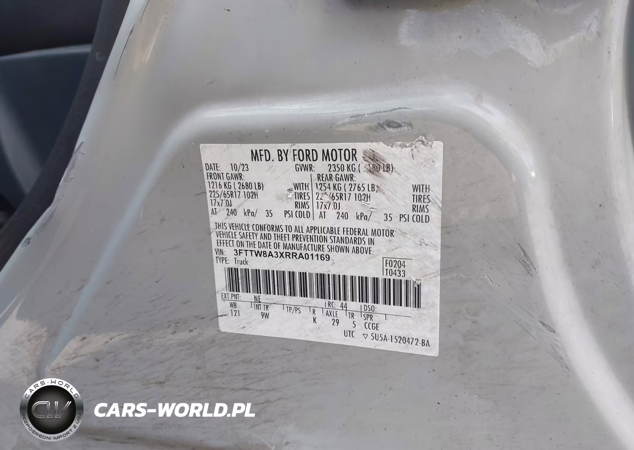 2024 Ford Maverick Xl VIN:3FTTW8A3XRRA01169 - 9