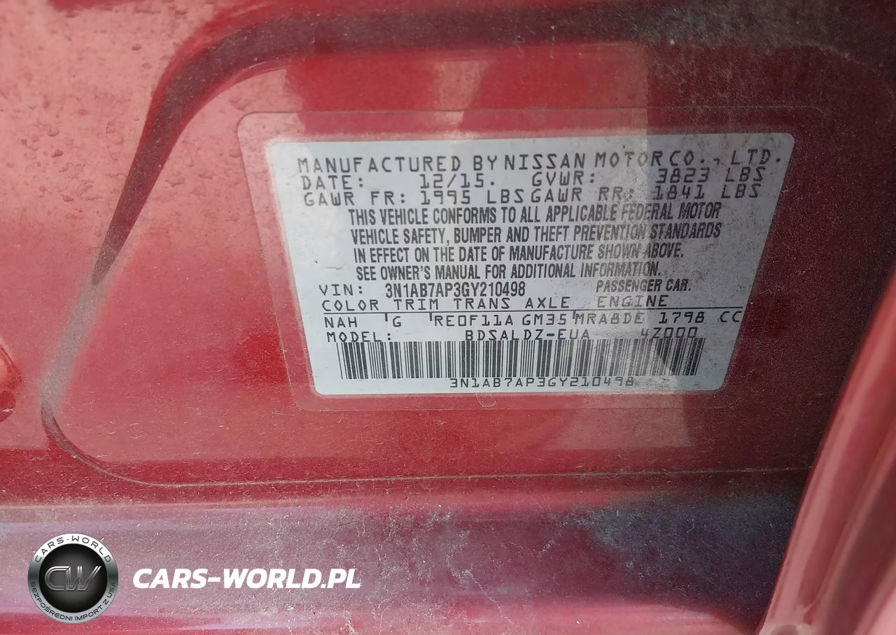 2016 Nissan Sentra Fe+ S-S-Sl-Sr-Sv VIN:3N1AB7AP3GY210498 - 9