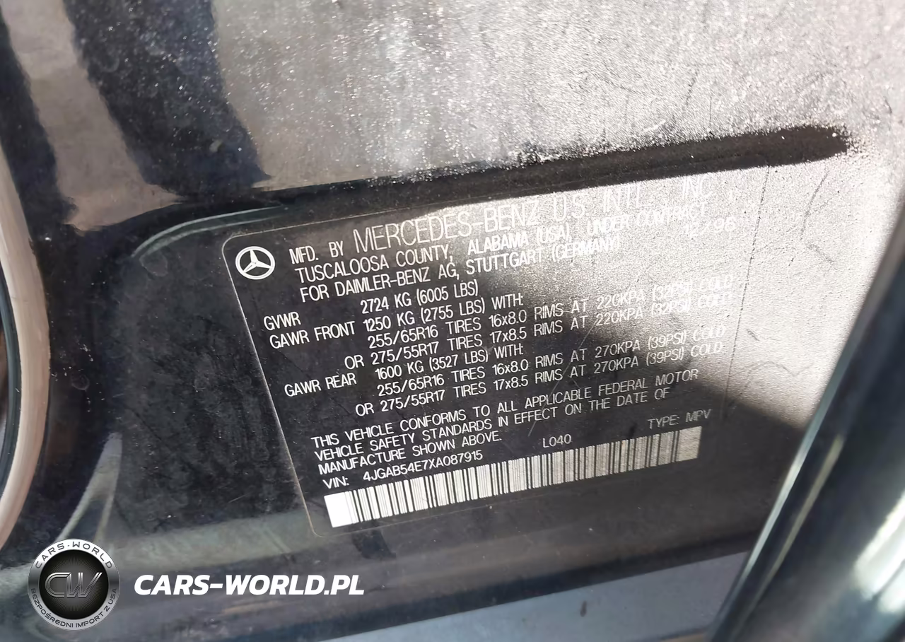 1999 Mercedes-Benz Ml 320 VIN:4JGAB54E7XA087915 - 9