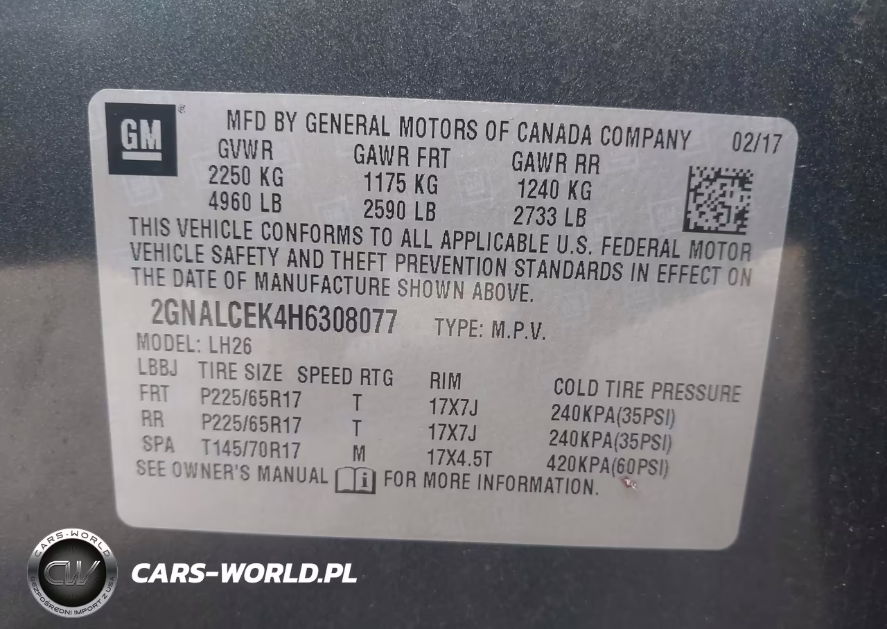 2017 Chevrolet Equinox Lt VIN:2GNALCEK4H6308077 - 9
