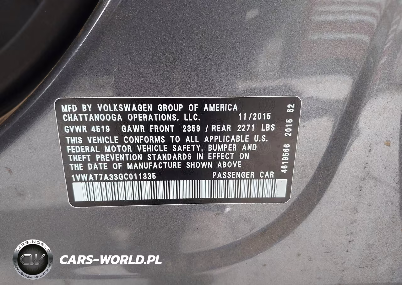 2016 Volkswagen Passat 1.8T S VIN:1VWAT7A33GC011335 - 9