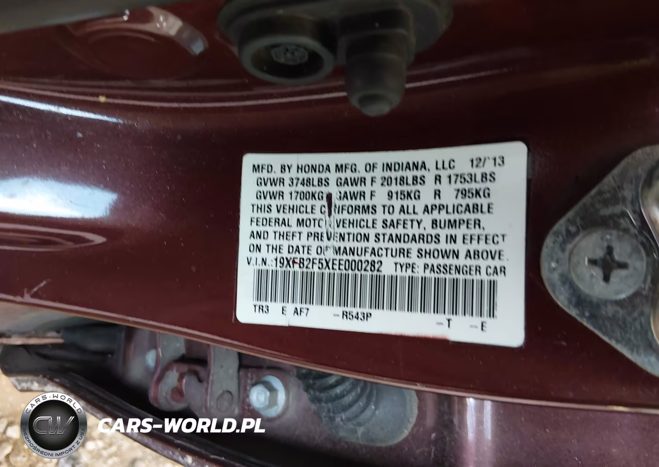 2014 Honda Civic Lx VIN:19XFB2F5XEE000282 - 9