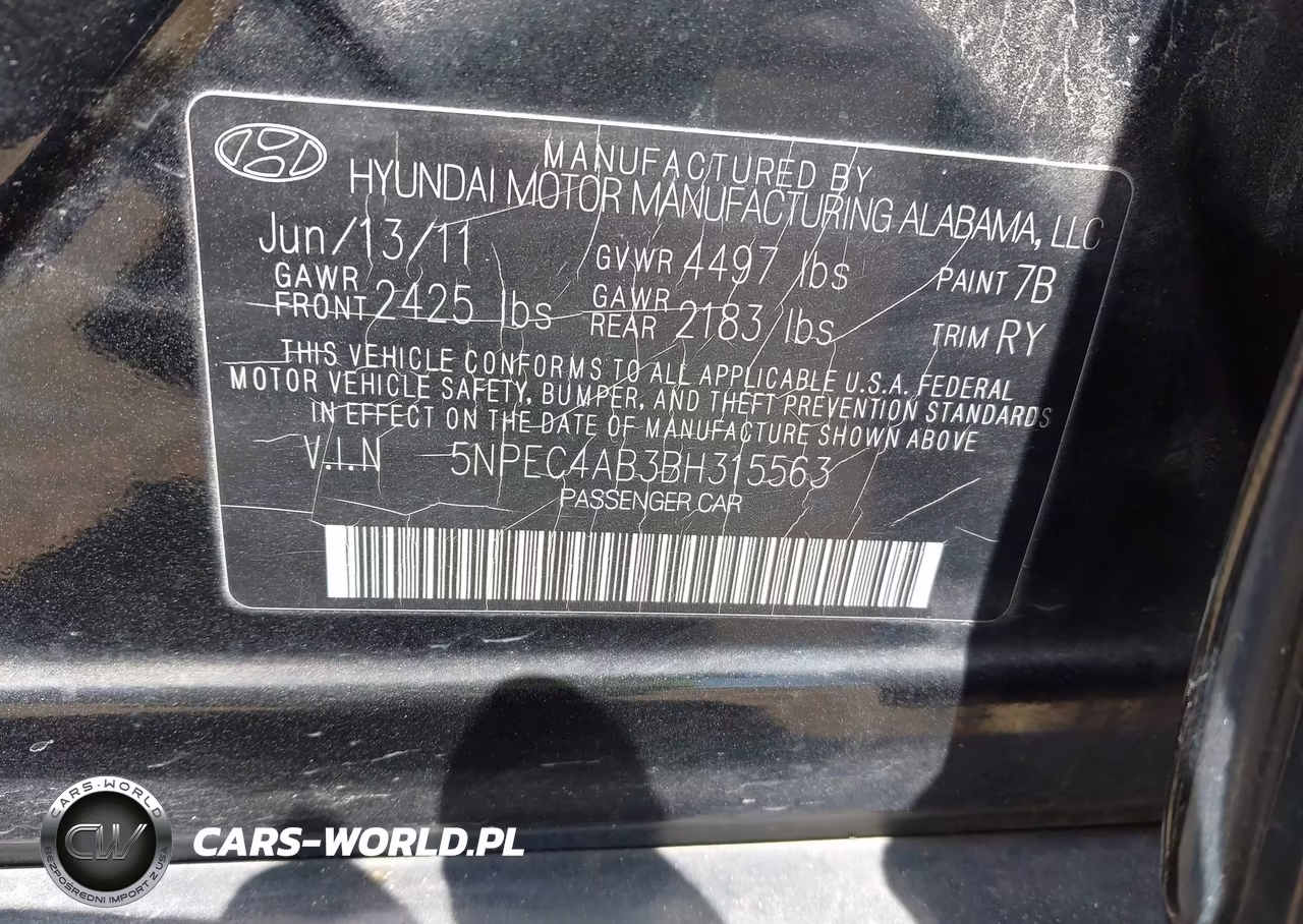 2011 Hyundai Sonata Se 2.0T VIN:5NPEC4AB3BH315563 - 9