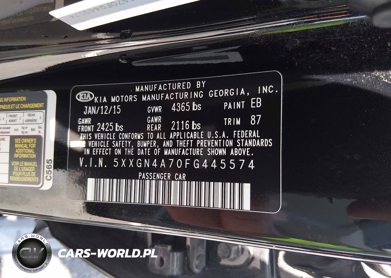 2015 Kia Optima Ex VIN:5XXGN4A70FG445574 - 9
