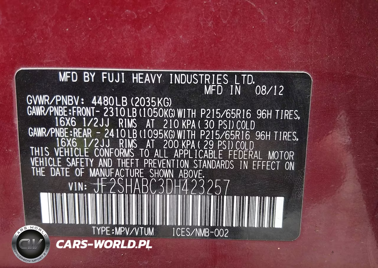 2013 Subaru Forester 2.5X VIN:JF2SHABC3DH423257 - 9